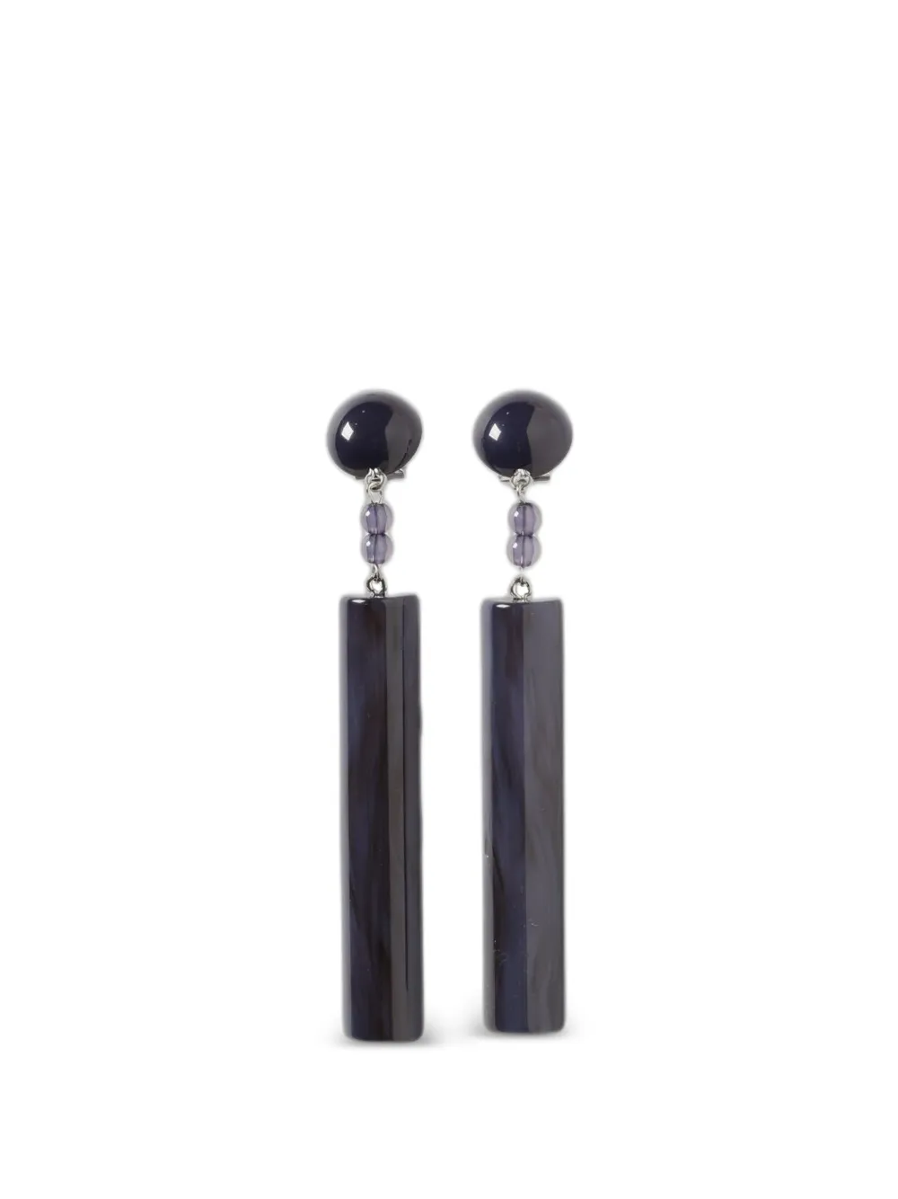 Emporio Armani marbled-effect logo-print earrings - Argento