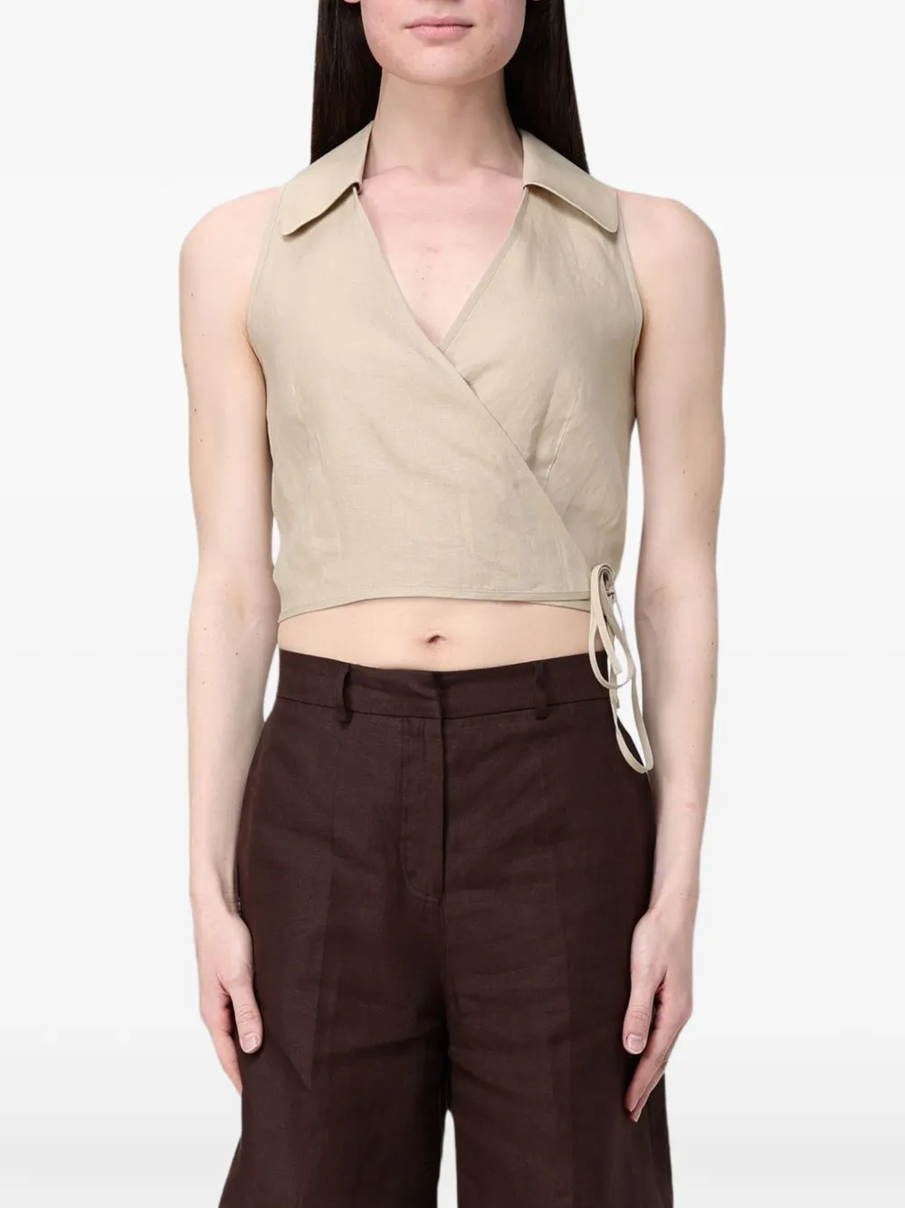 Colmar cropped wrap-style top