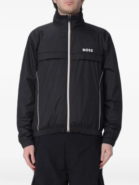 BOSS logo-print zip-up jacket
