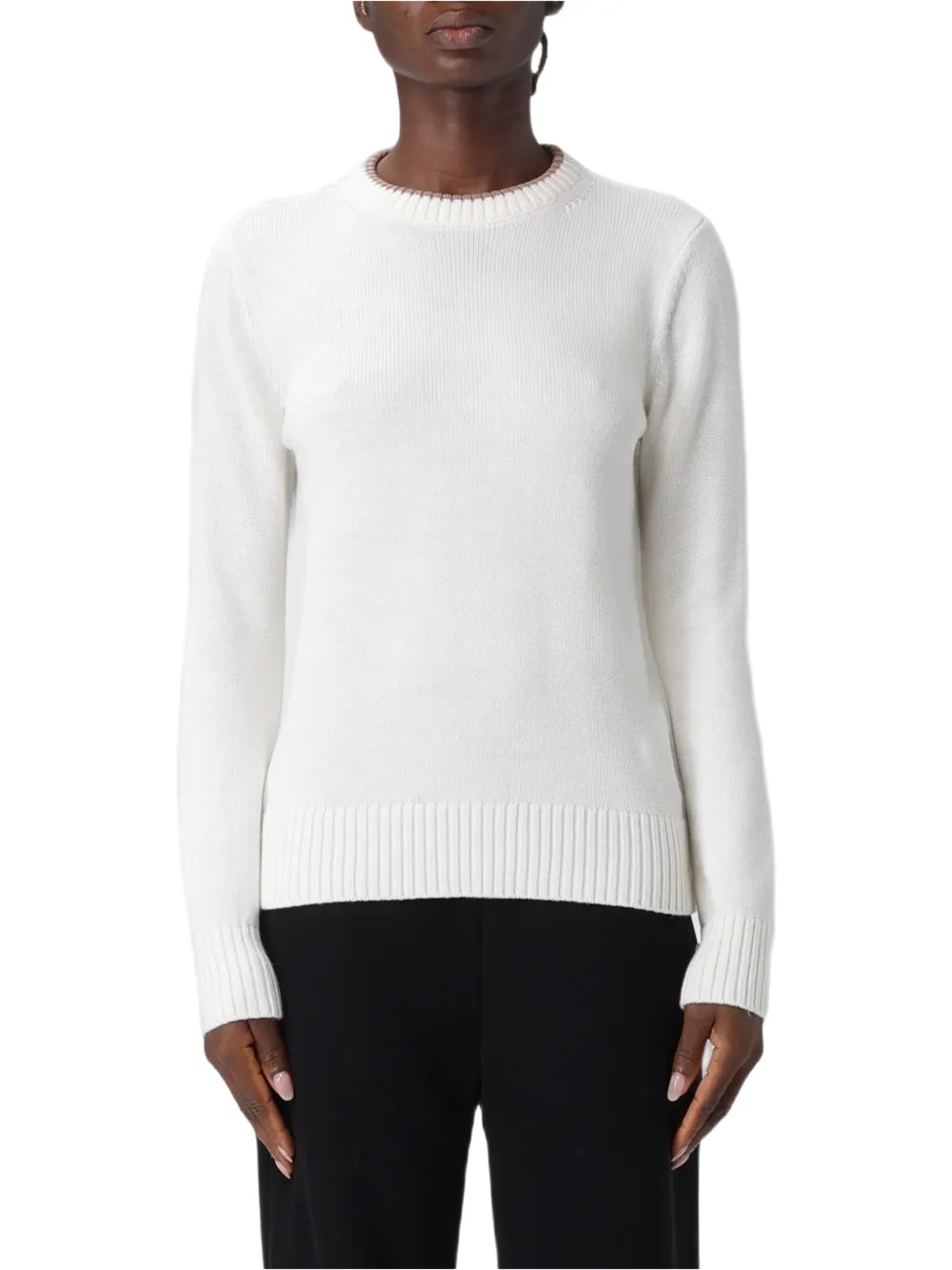 Ea7 Emporio Armani logo-patch crew-neck sweater - Weiß