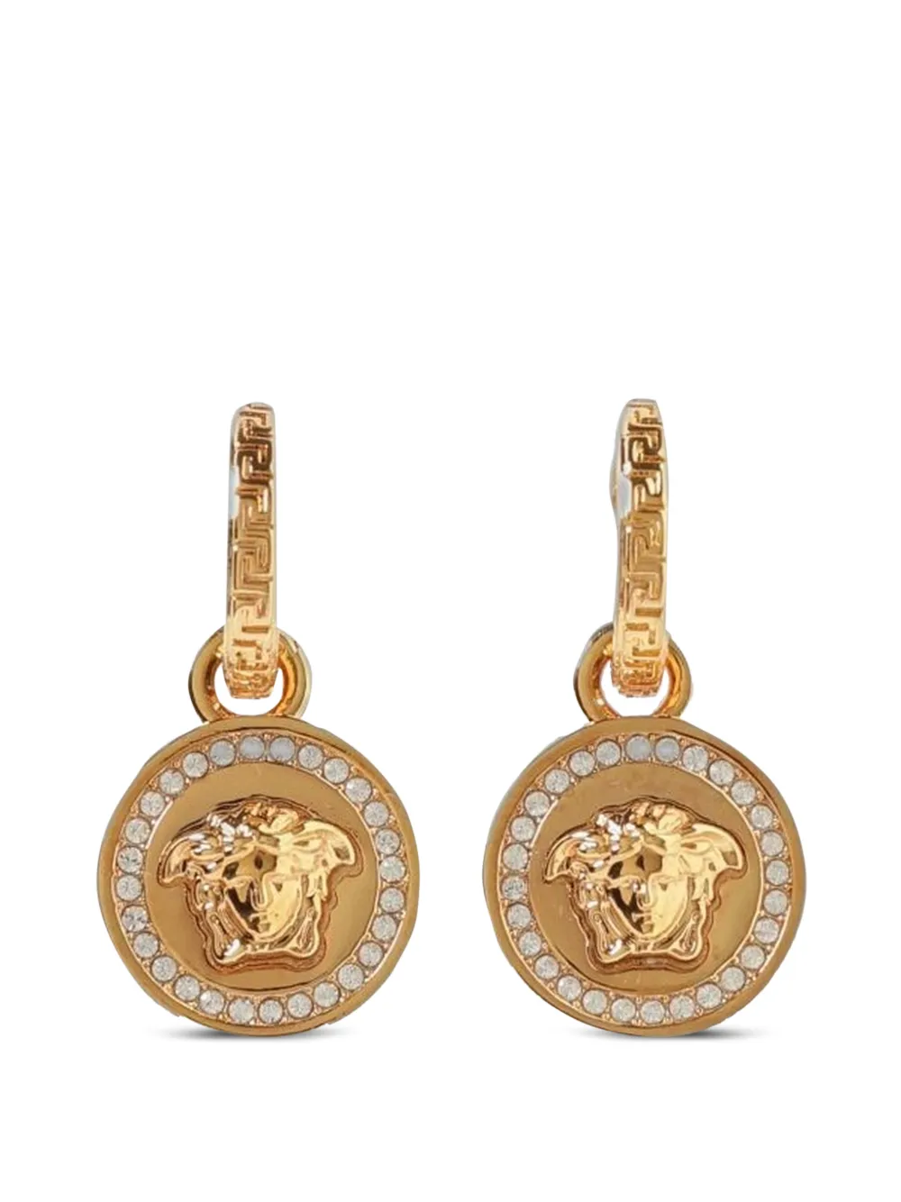 Versace La Medusa Greca crystal-embellished earrings - Gold