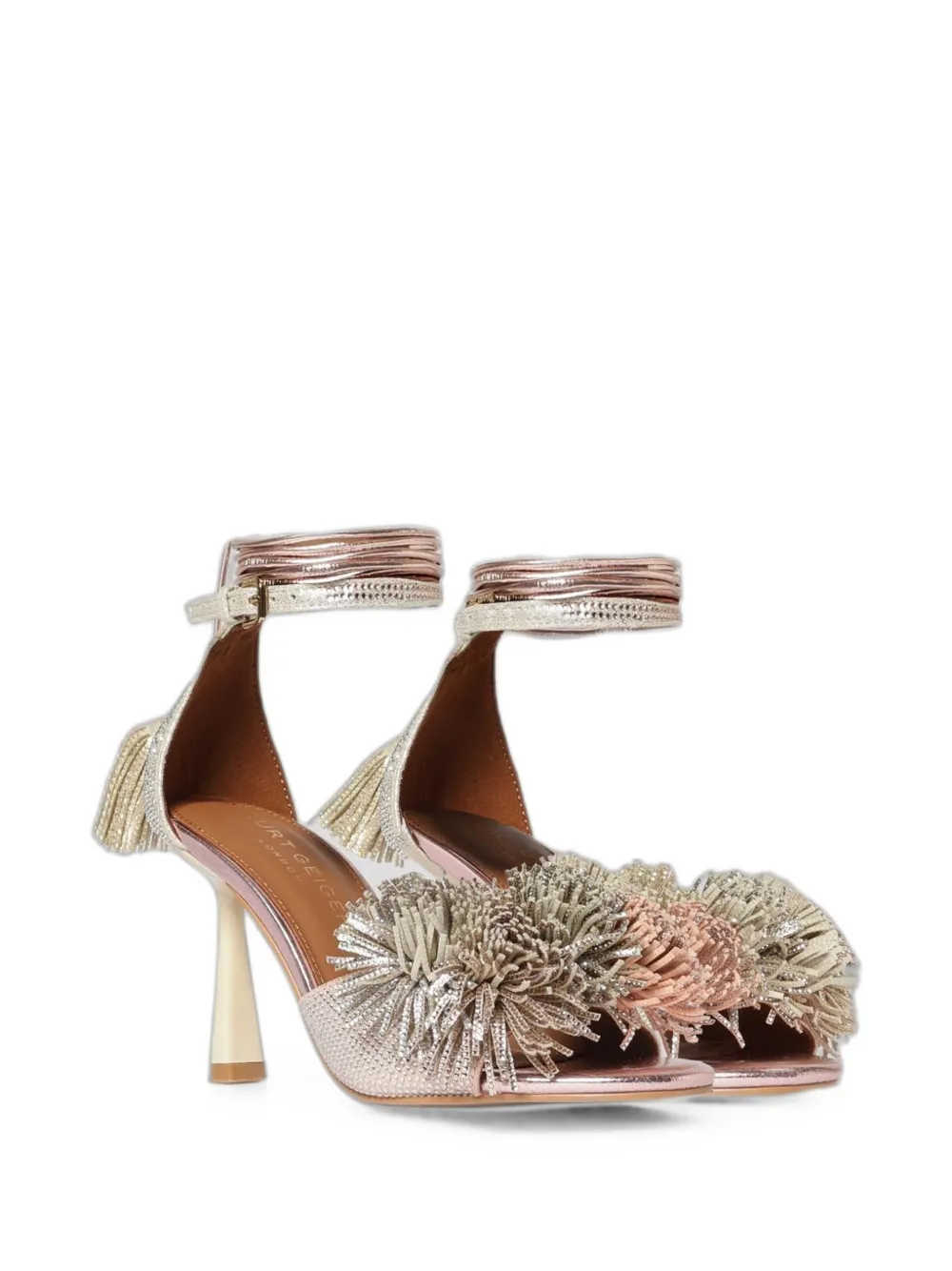 Kurt Geiger London embellished pom-pom sandals Goud