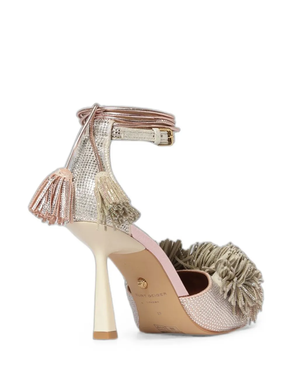 Kurt Geiger London embellished pom-pom sandals Goud