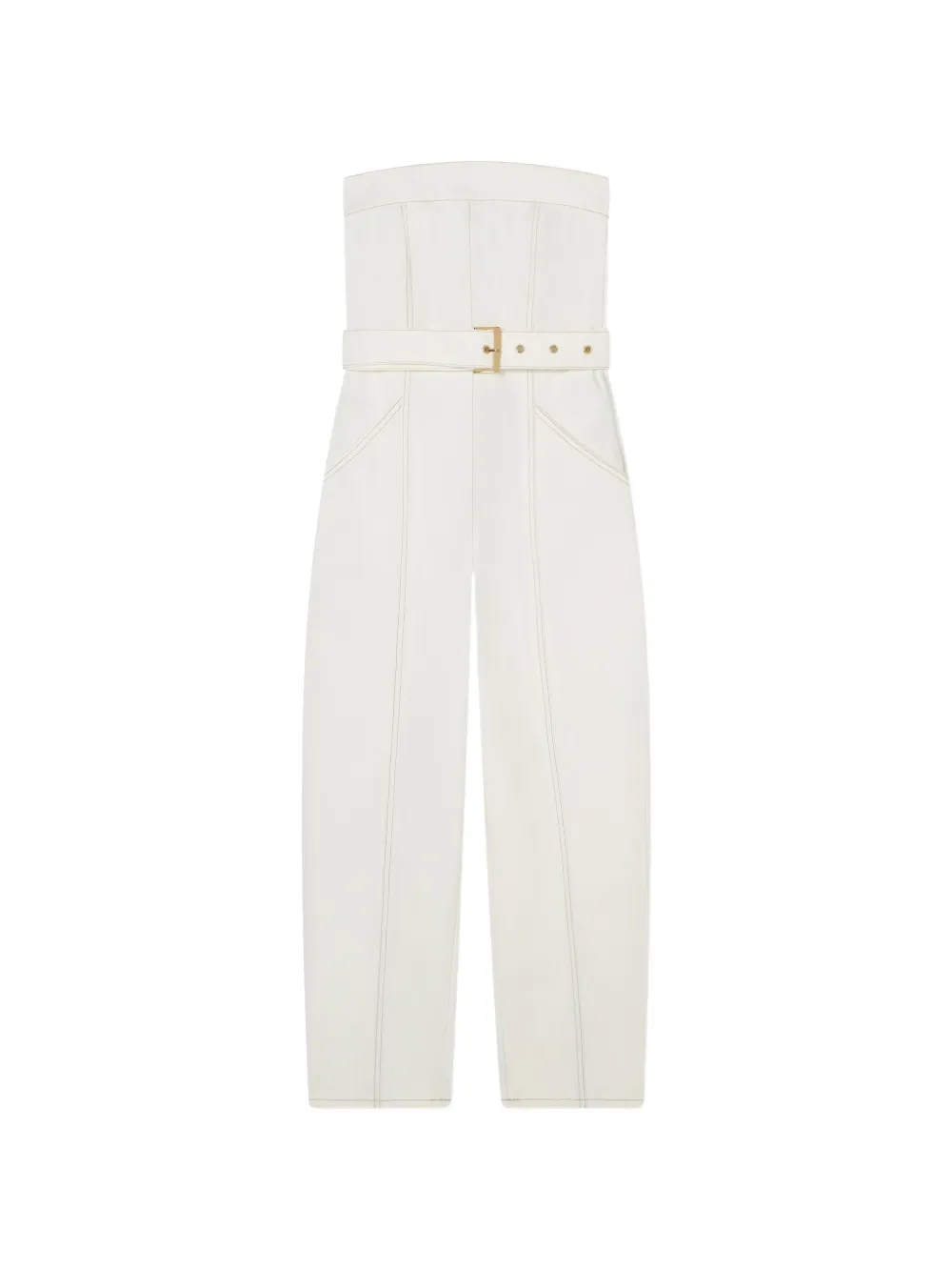 Armani Exchange belted-waist strapless jumpsuit - Bianco