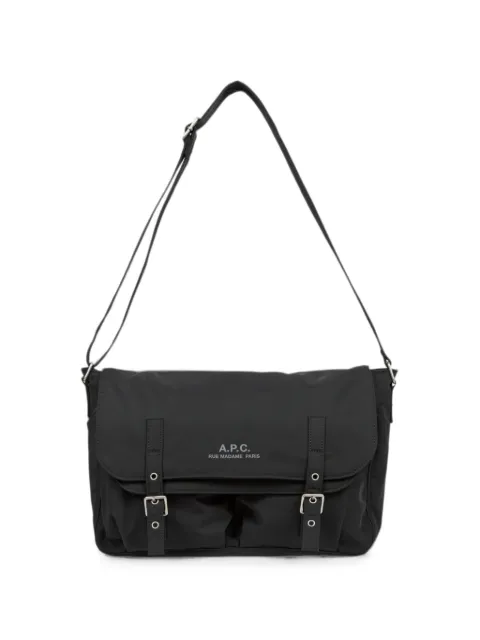 A.P.C. buckle-fastening logo-print messenger bag