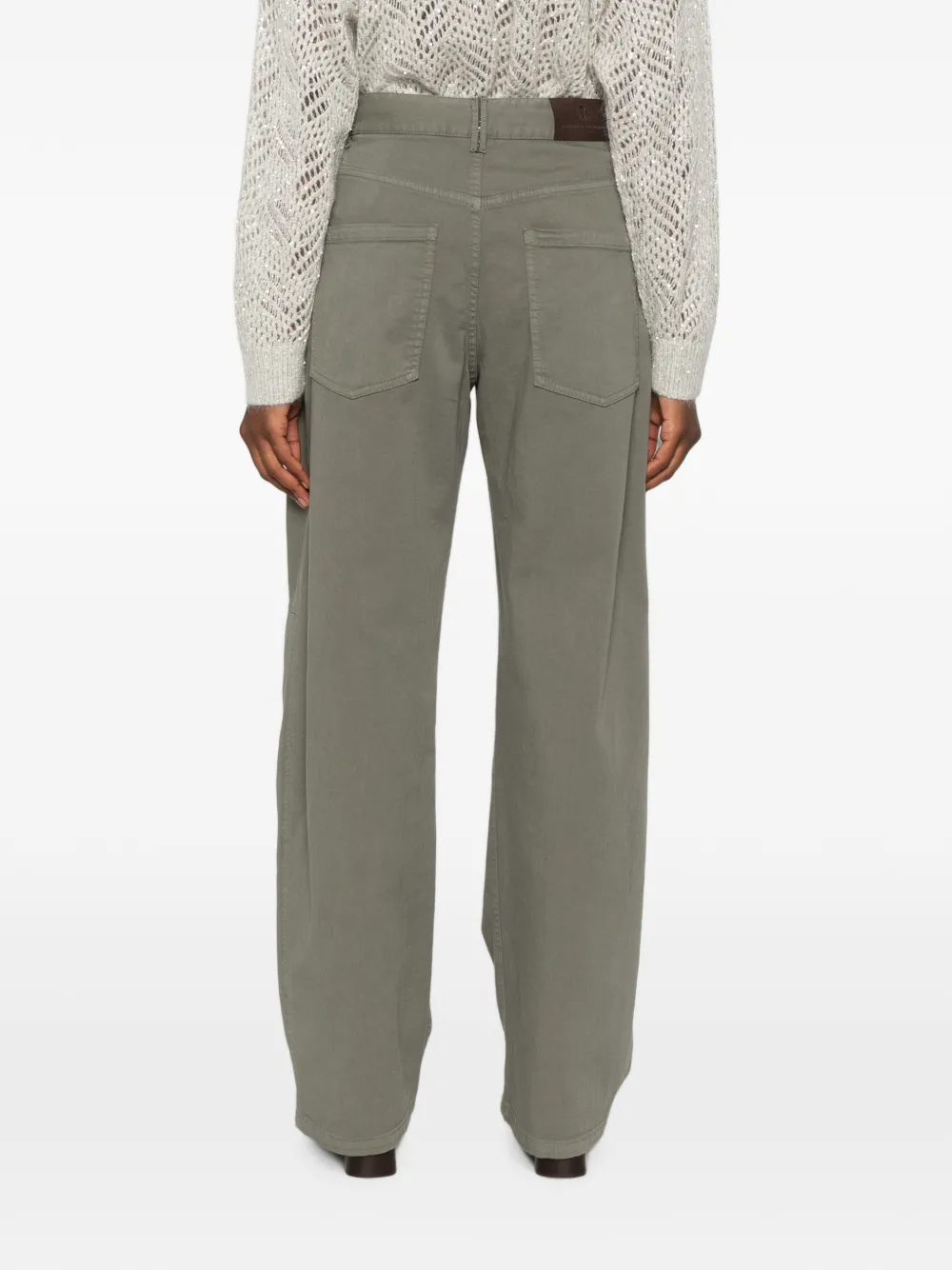 Brunello Cucinelli Jeans met logopatch Groen