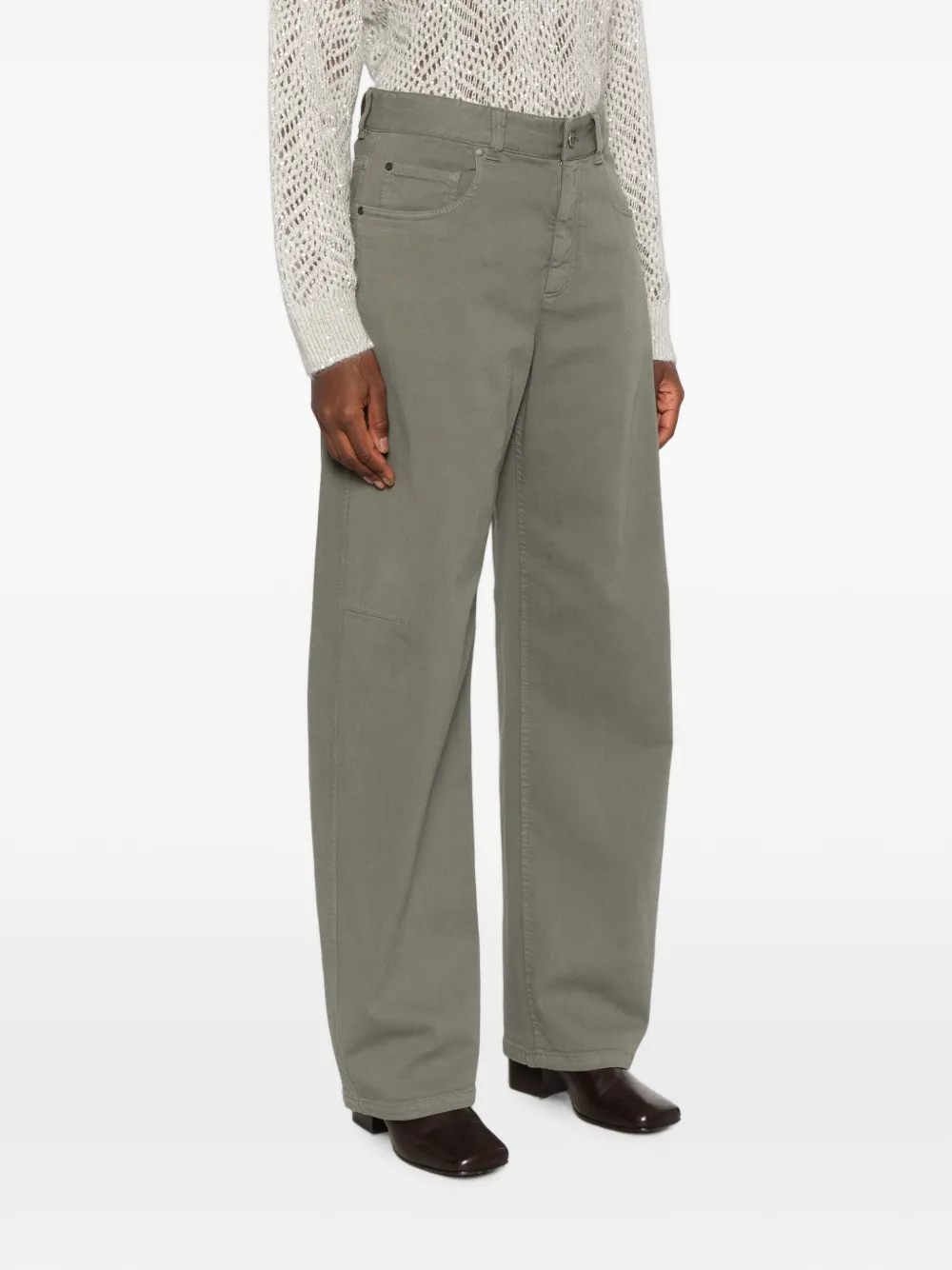 Brunello Cucinelli Jeans met logopatch Groen