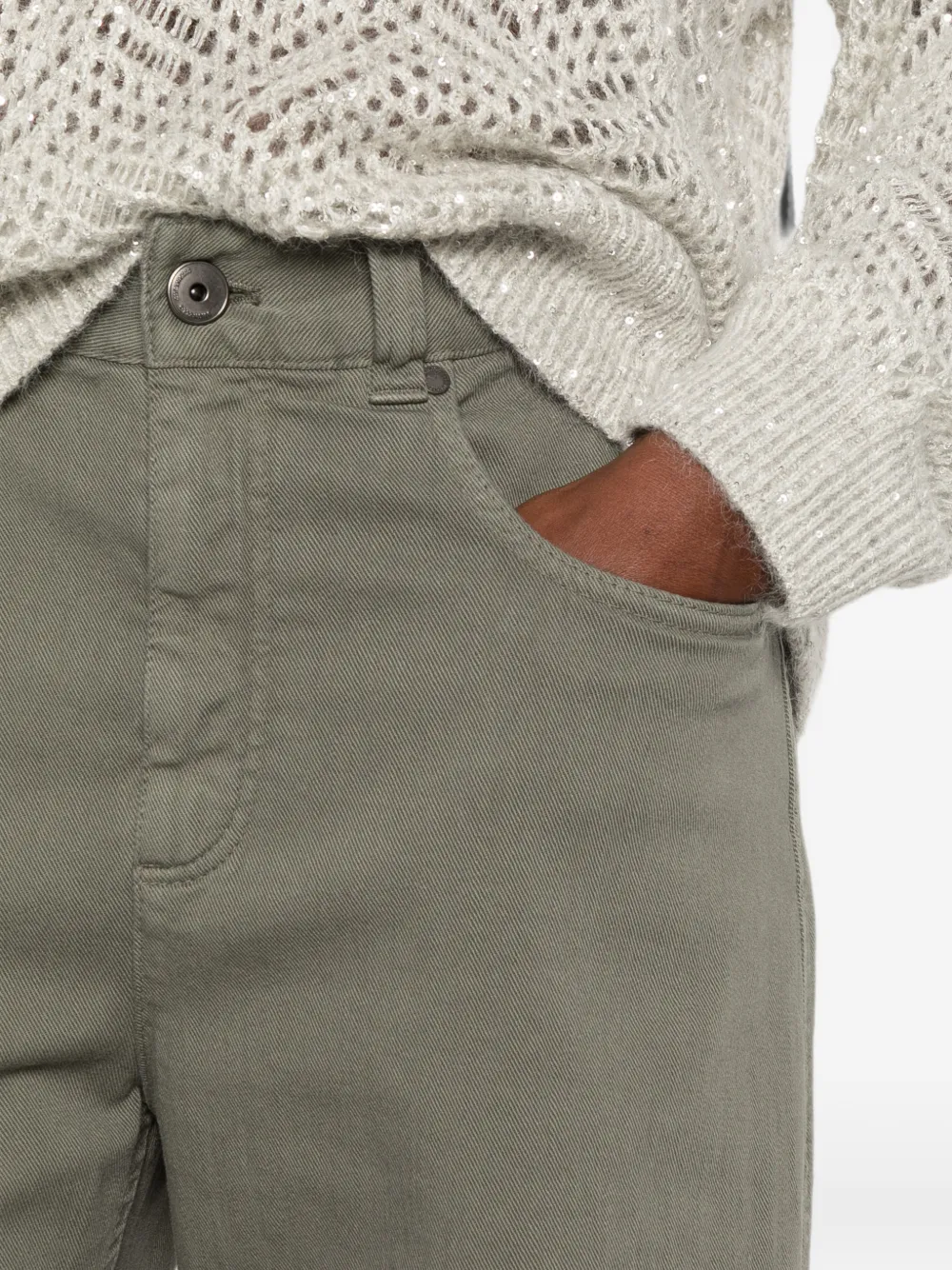 Brunello Cucinelli Jeans met logopatch Groen