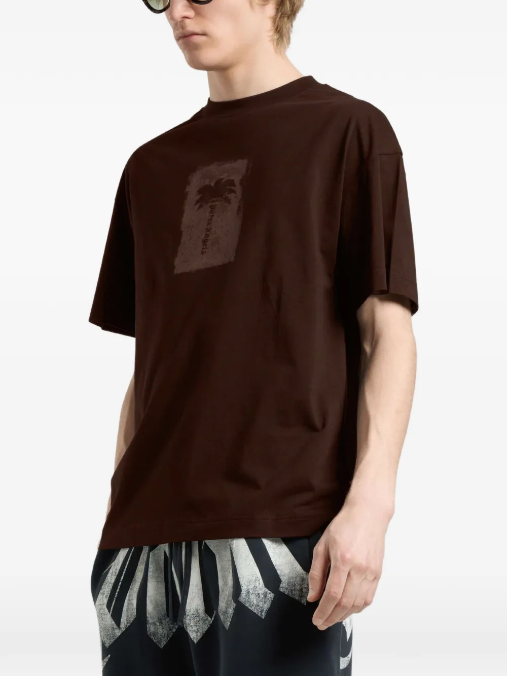 Palm Angels Palm Tree geborsteld T-shirt Bruin