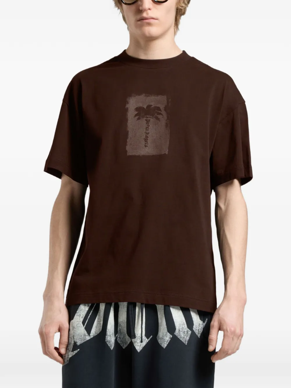 Palm Angels Palm Tree geborsteld T-shirt Bruin