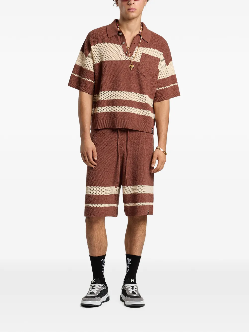 Palm Angels Palm Type ruimgebreide shorts Bruin