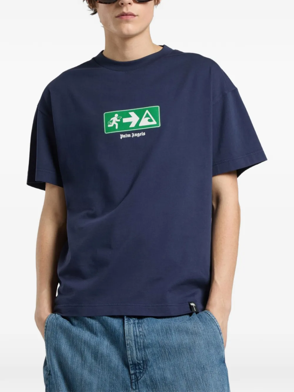 Palm Angels Street Signals regular T-shirt Blauw