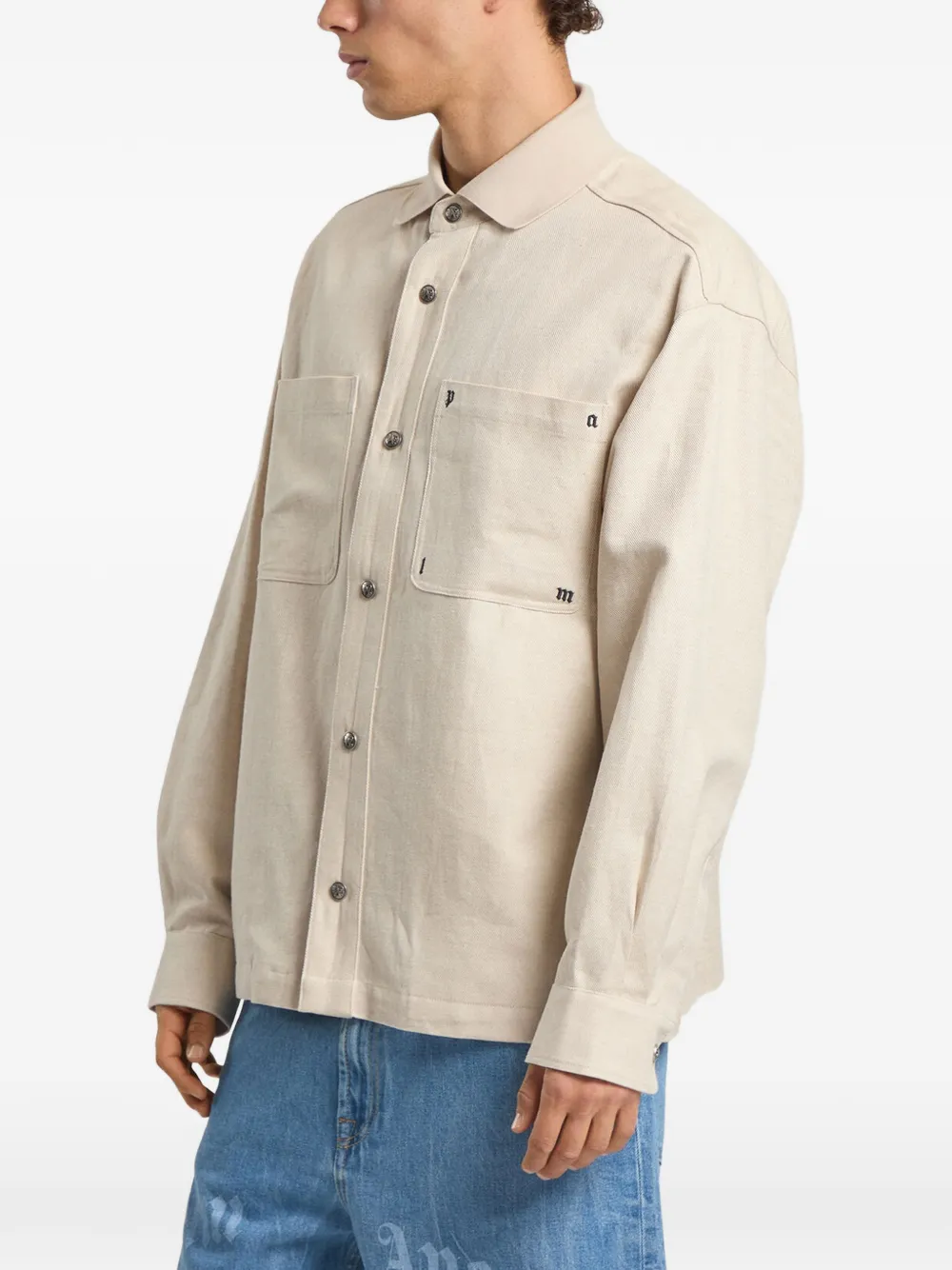 Palm Angels Palm Type ruimvallend overhemd Beige