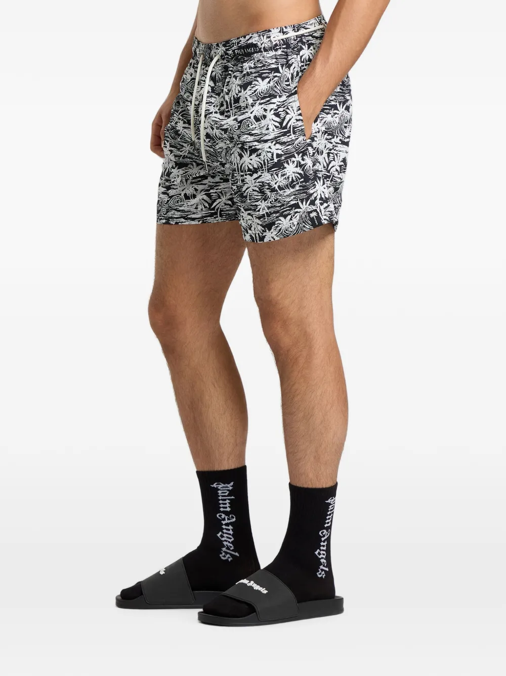 Palm Angels Palm Leaves zwembroek met print Zwart
