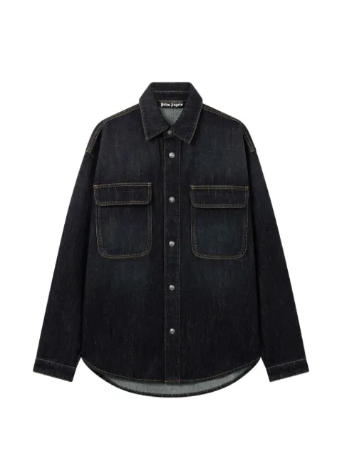 Palm Angels curved-logo denim jacket