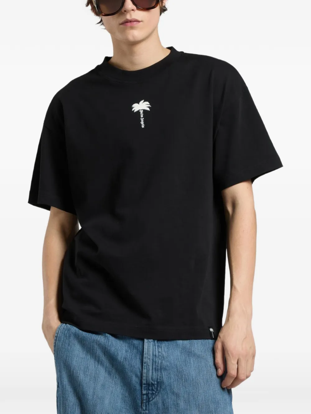 Palm Angels Palm Tree statement reg T-shirt Zwart