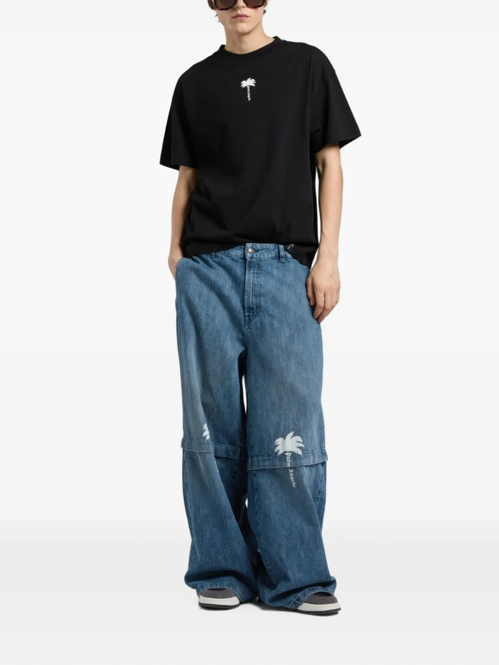 Palm Angels Palm Tree statement reg T-shirt Zwart