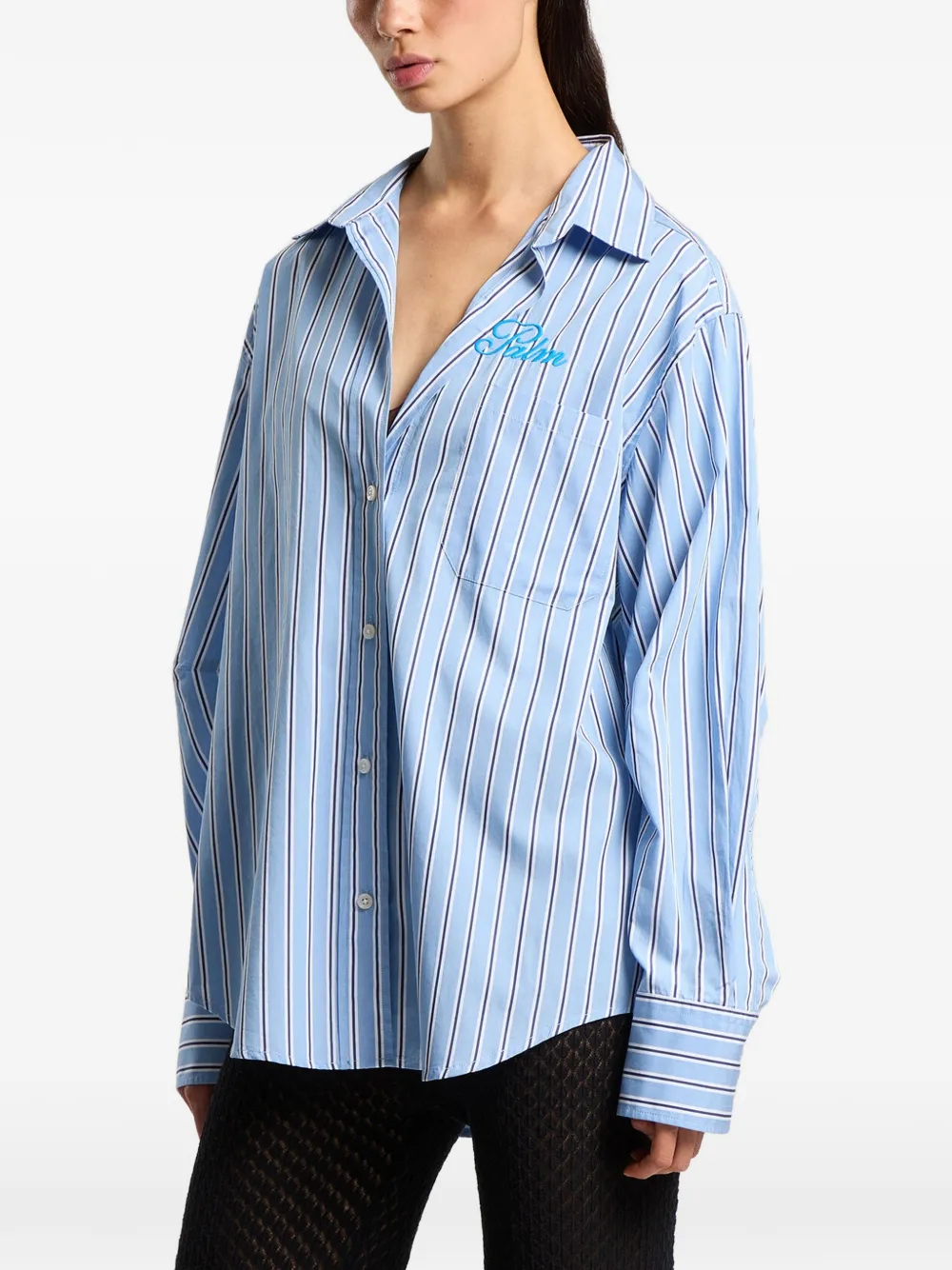 Palm Angels Palm Sway oversized overhemd Blauw