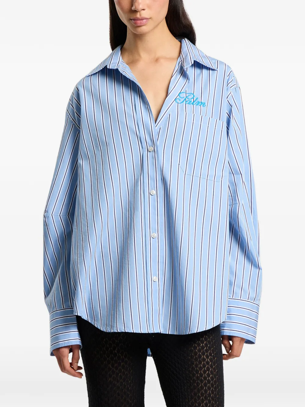 Palm Angels Palm Sway oversized overhemd Blauw