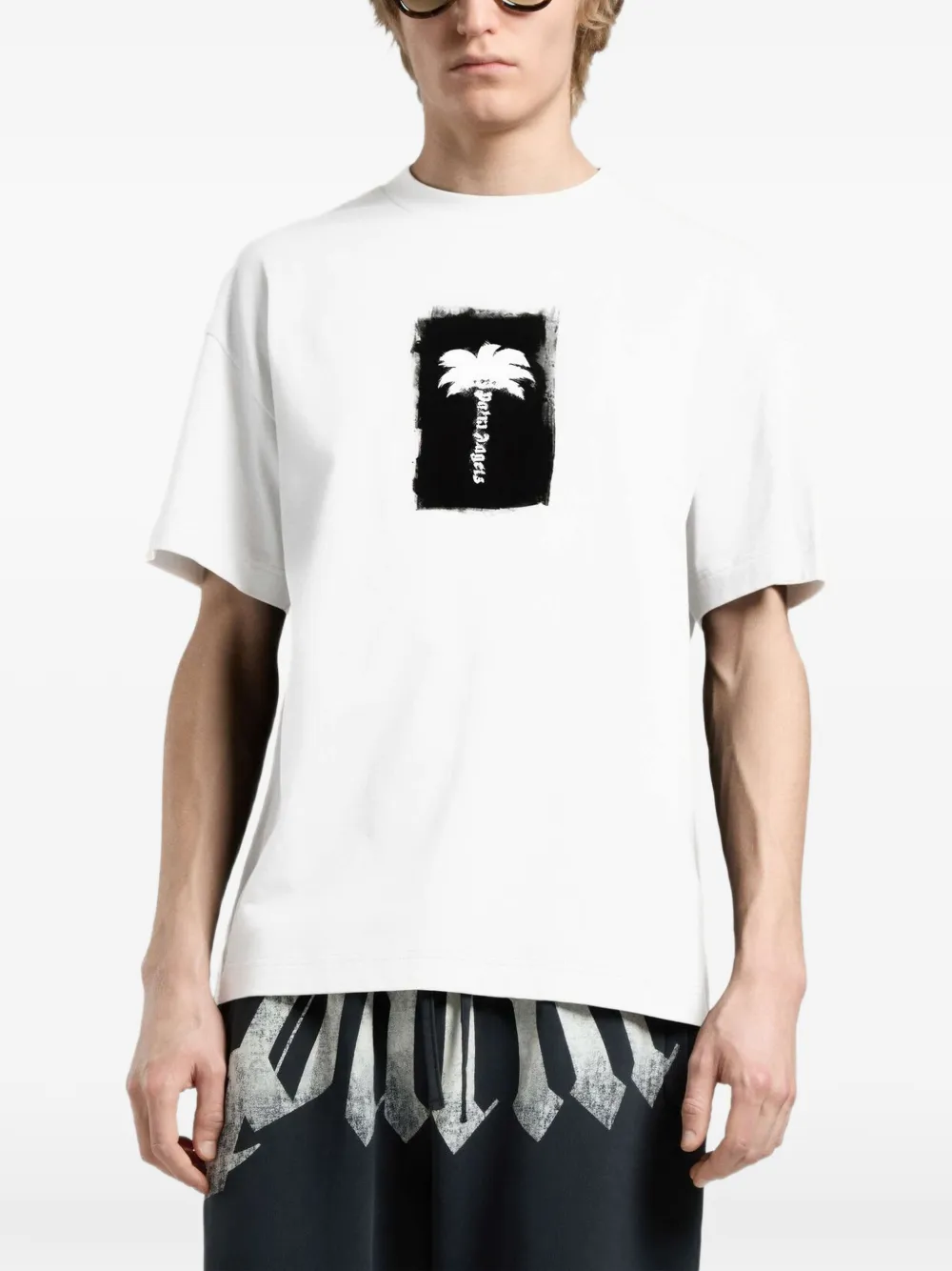 Palm Angels Palm Tree geborsteld T-shirt Wit
