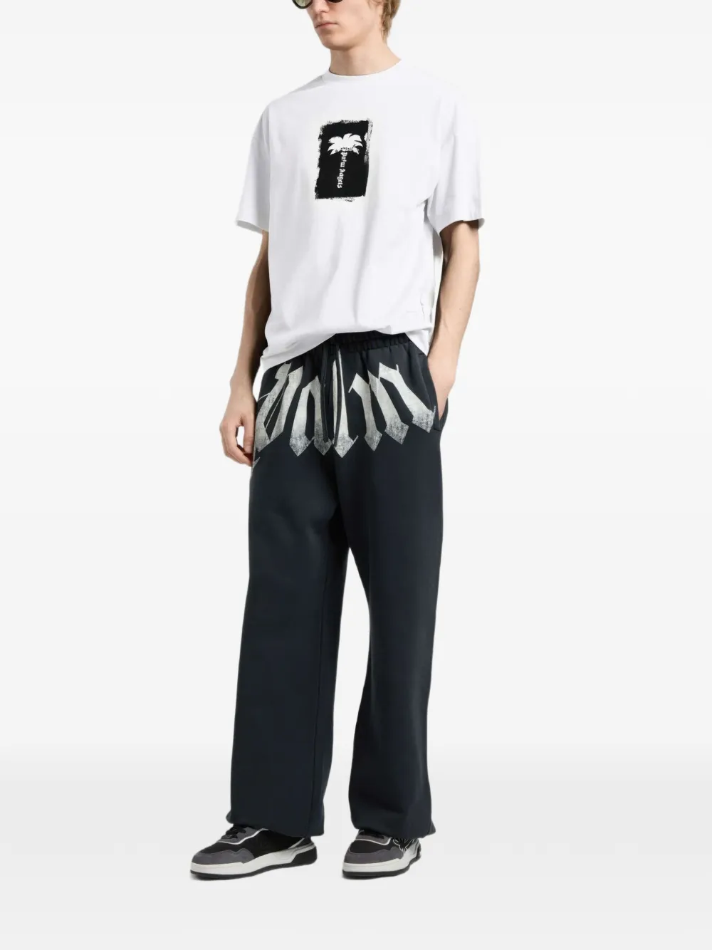 Palm Angels Palm Tree geborsteld T-shirt Wit