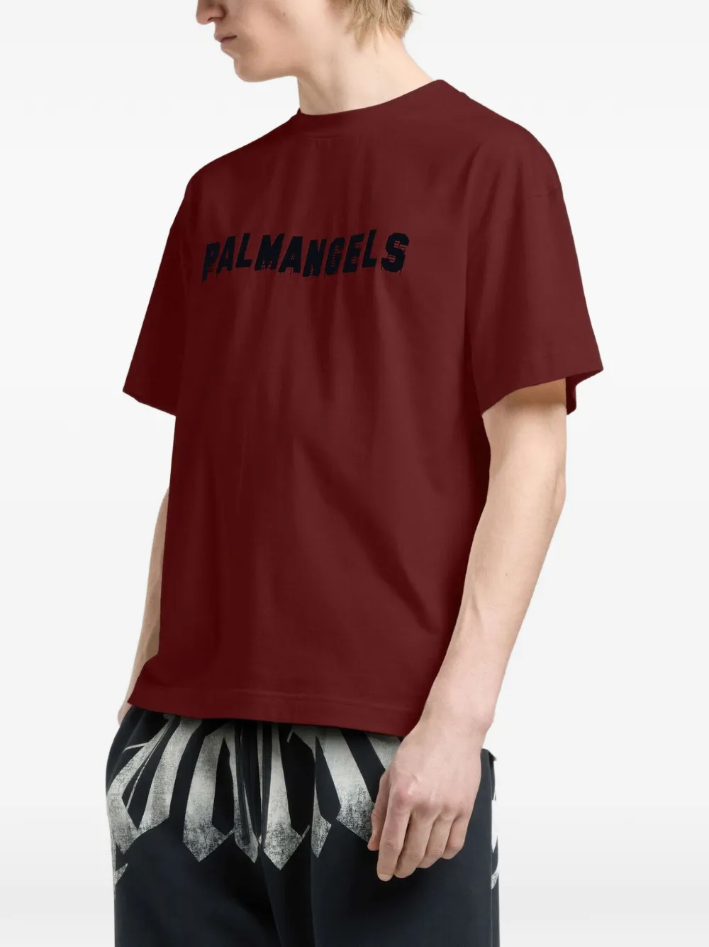 Palm Angels T-shirt met logoprint Rood