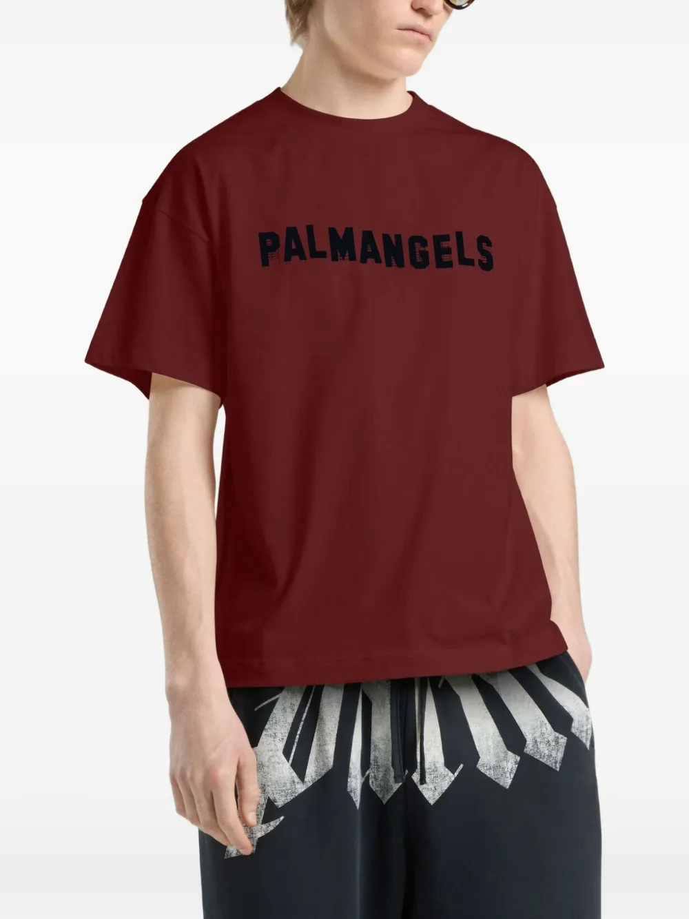 Palm Angels T-shirt met logoprint Rood
