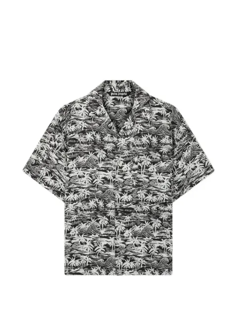 Palm Angels Palm Waves linen bowling shirt
