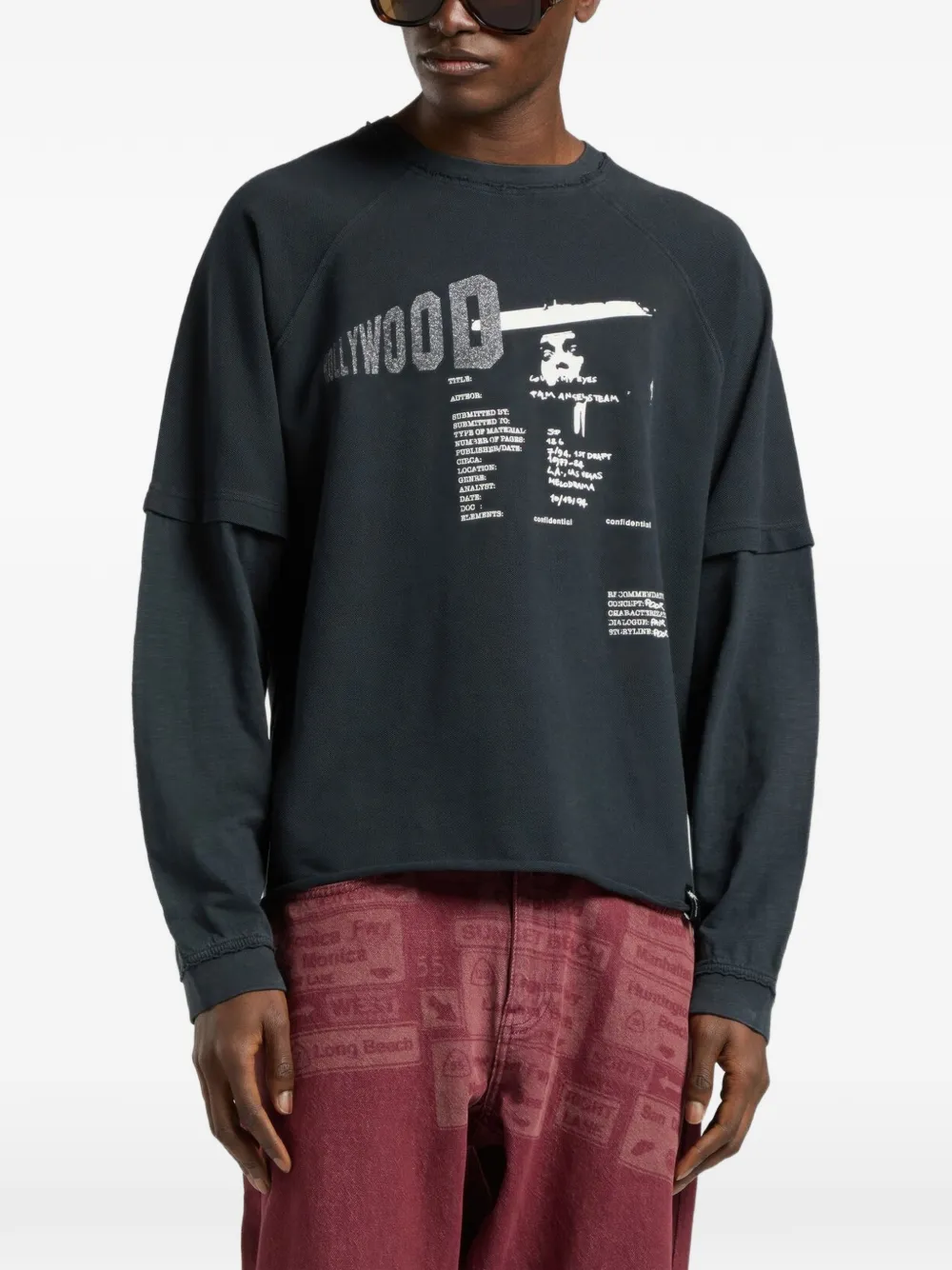 Palm Angels Sweater met print Grijs