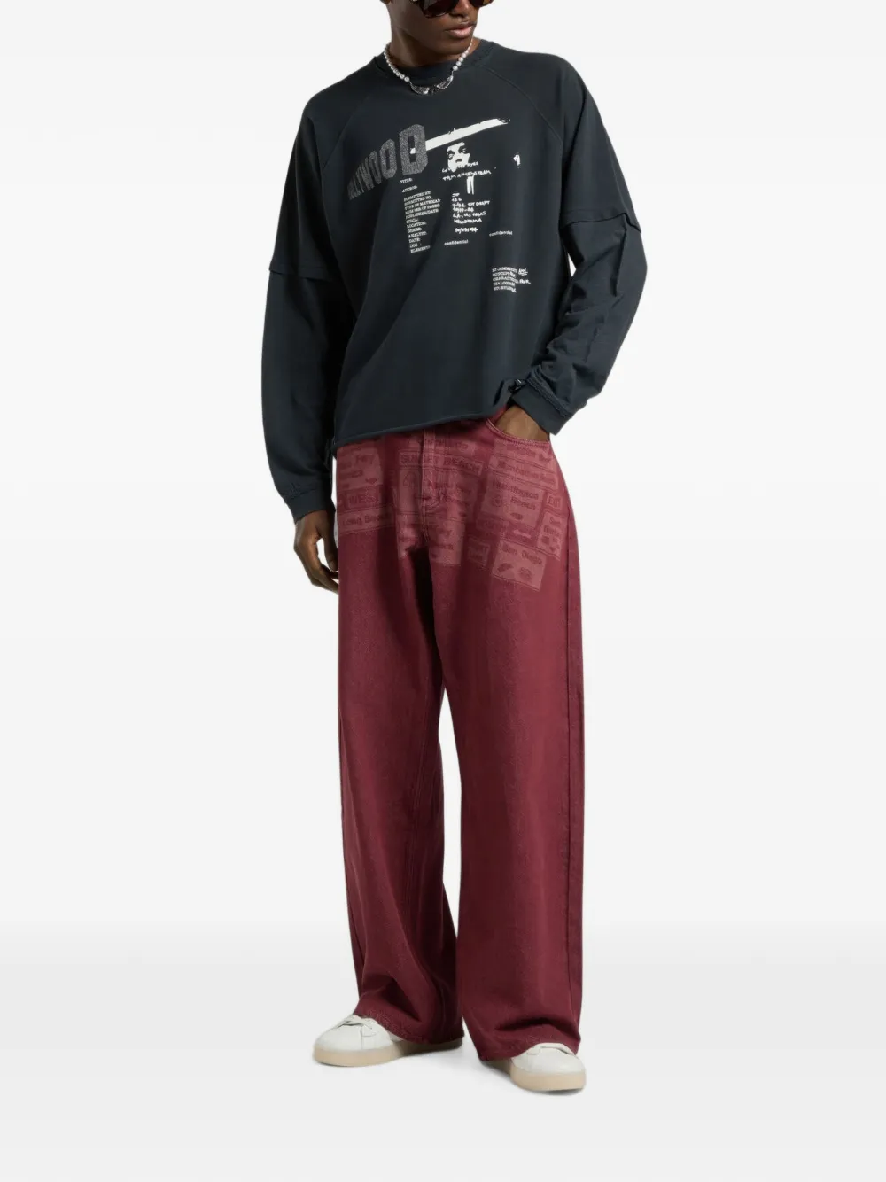 Palm Angels Sweater met print Grijs