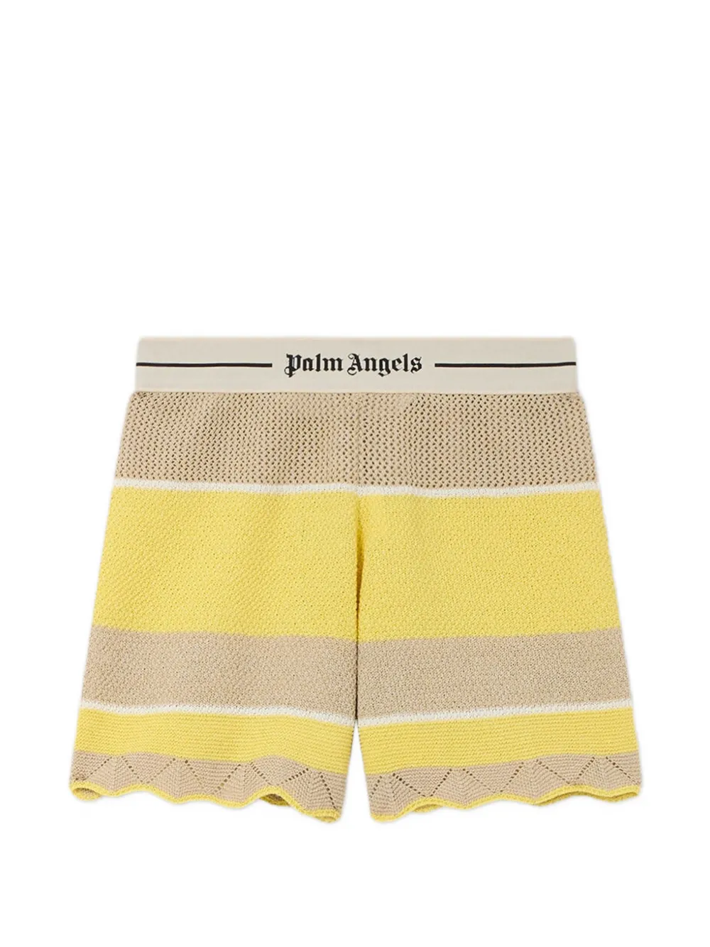 Palm Angels logo beach knit shorts - Giallo