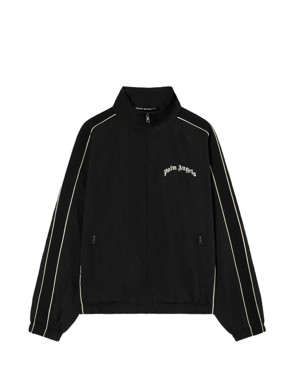 Palm Angels logo-print side-stripe windbreaker - Schwarz