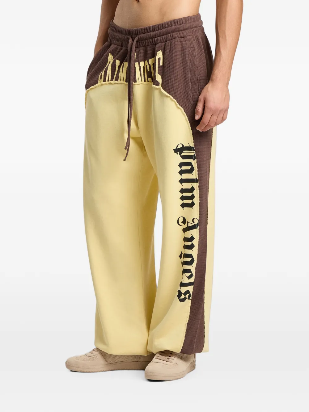 Palm Angels Ruimvallende joggingbroek met logo Geel