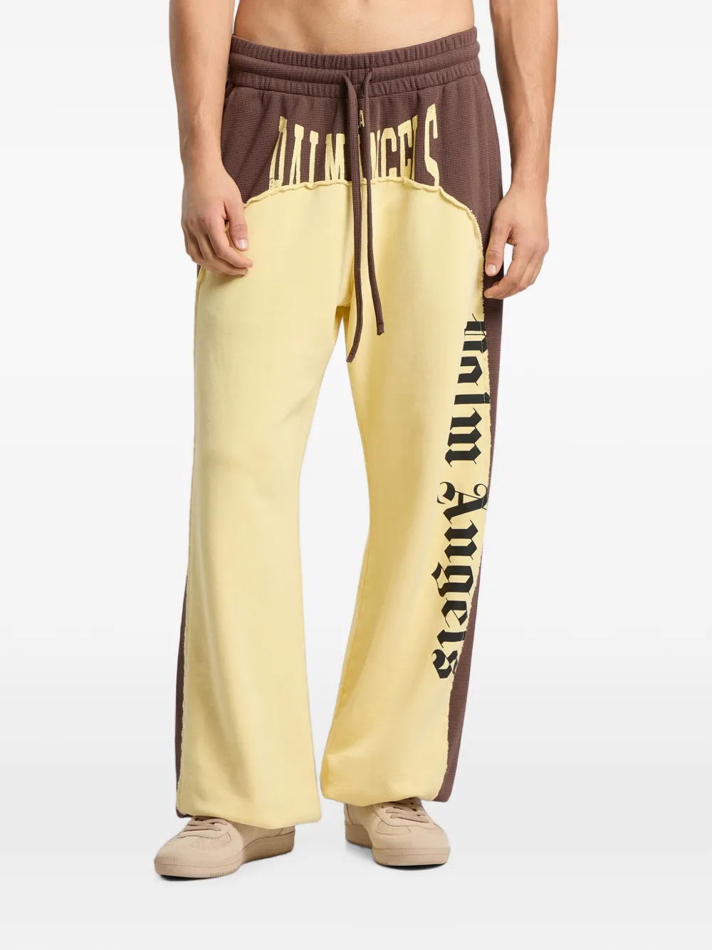 Palm Angels Ruimvallende joggingbroek met logo Geel