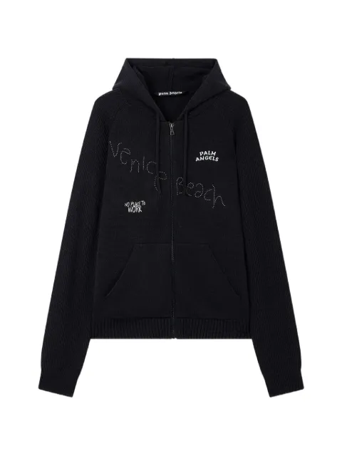 Palm Angels Surfer Dreams knit zip-up hoodie