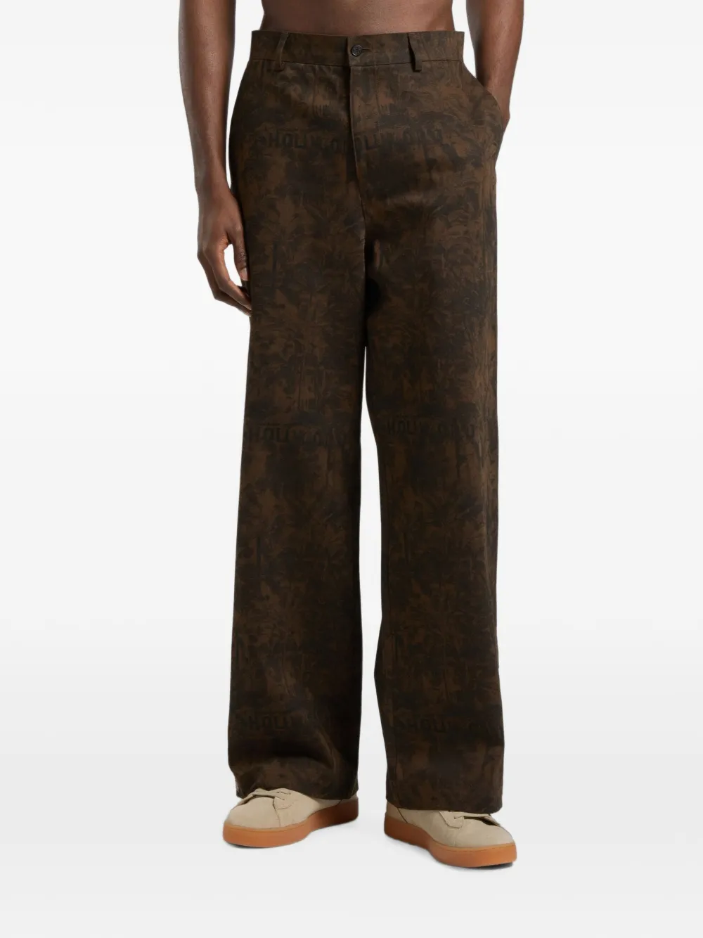 Palm Angels Starleaf broek met print Bruin