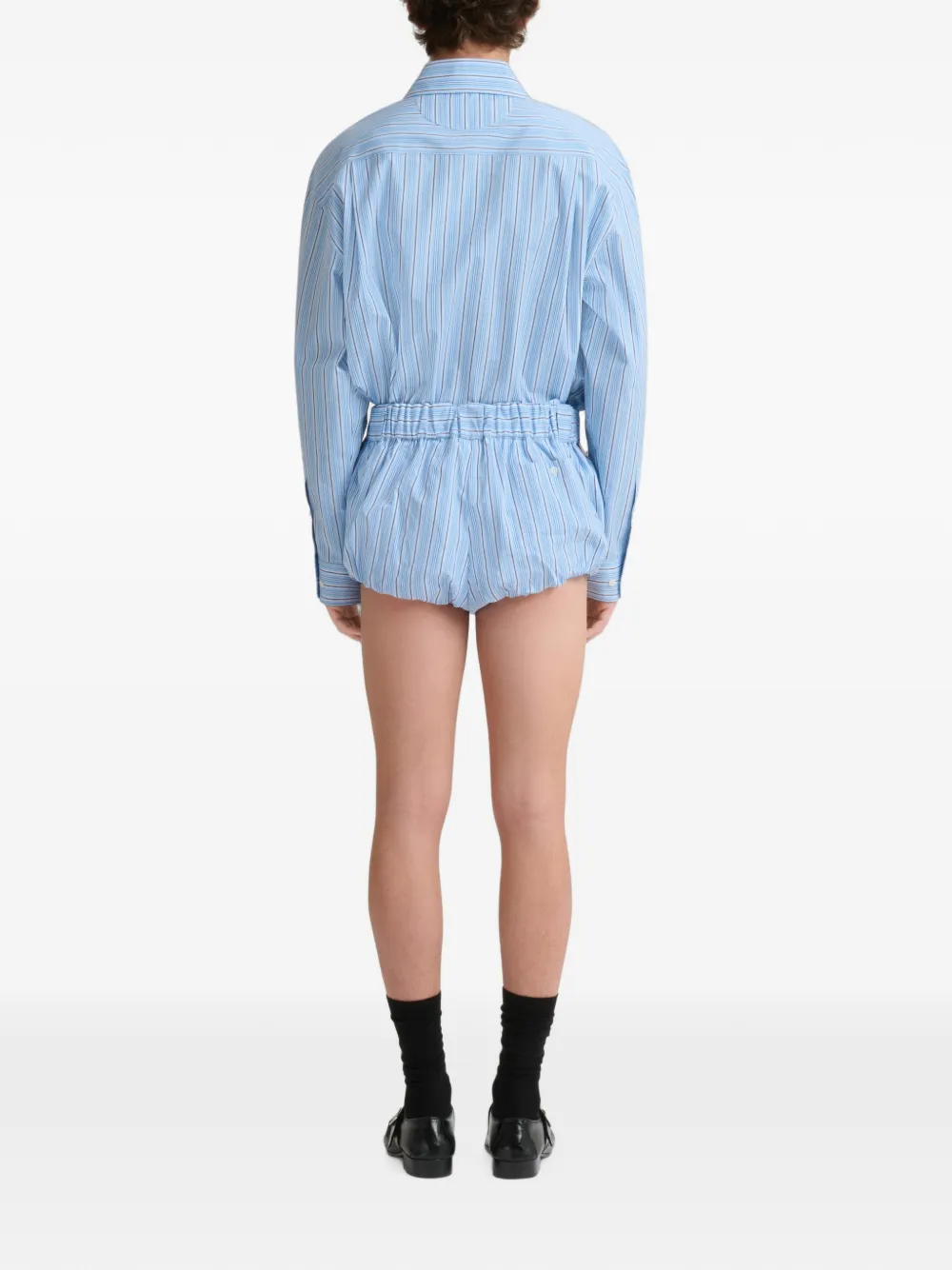 Marni Gestreepte popeline shorts Blauw
