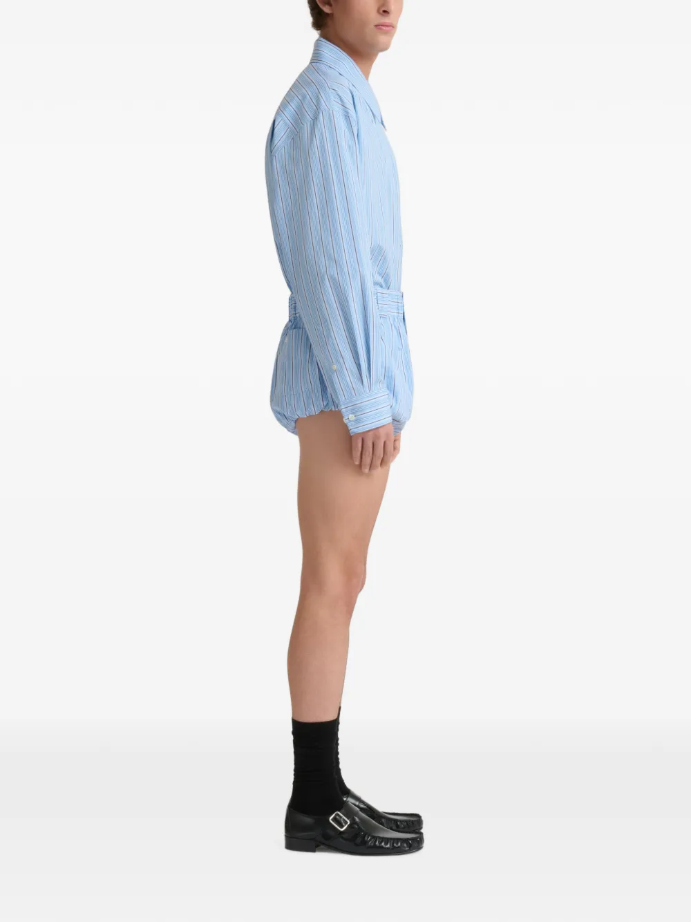 Marni Gestreepte popeline shorts Blauw