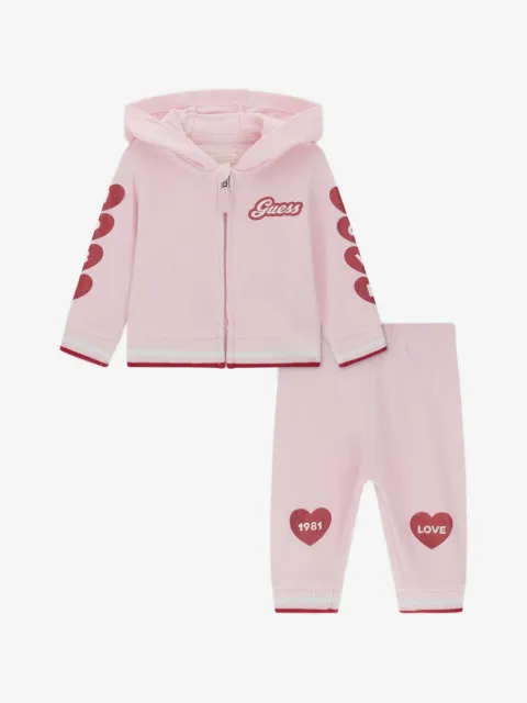 guess kids survêtement à imprimé cœurs