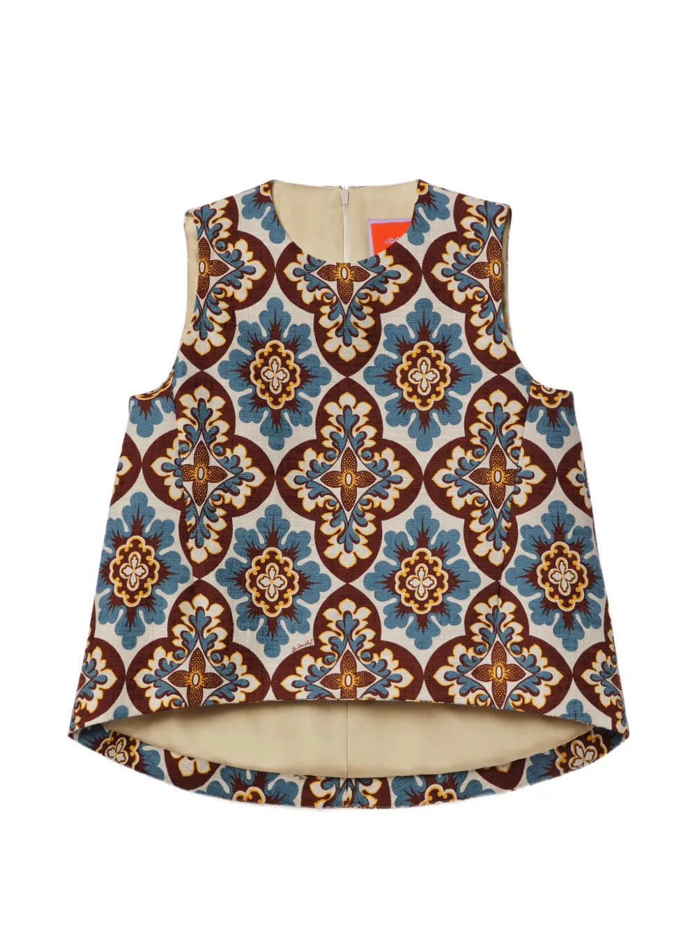 La DoubleJ Palazzo chocolate in rustic cotton La Scala top - Toni neutri