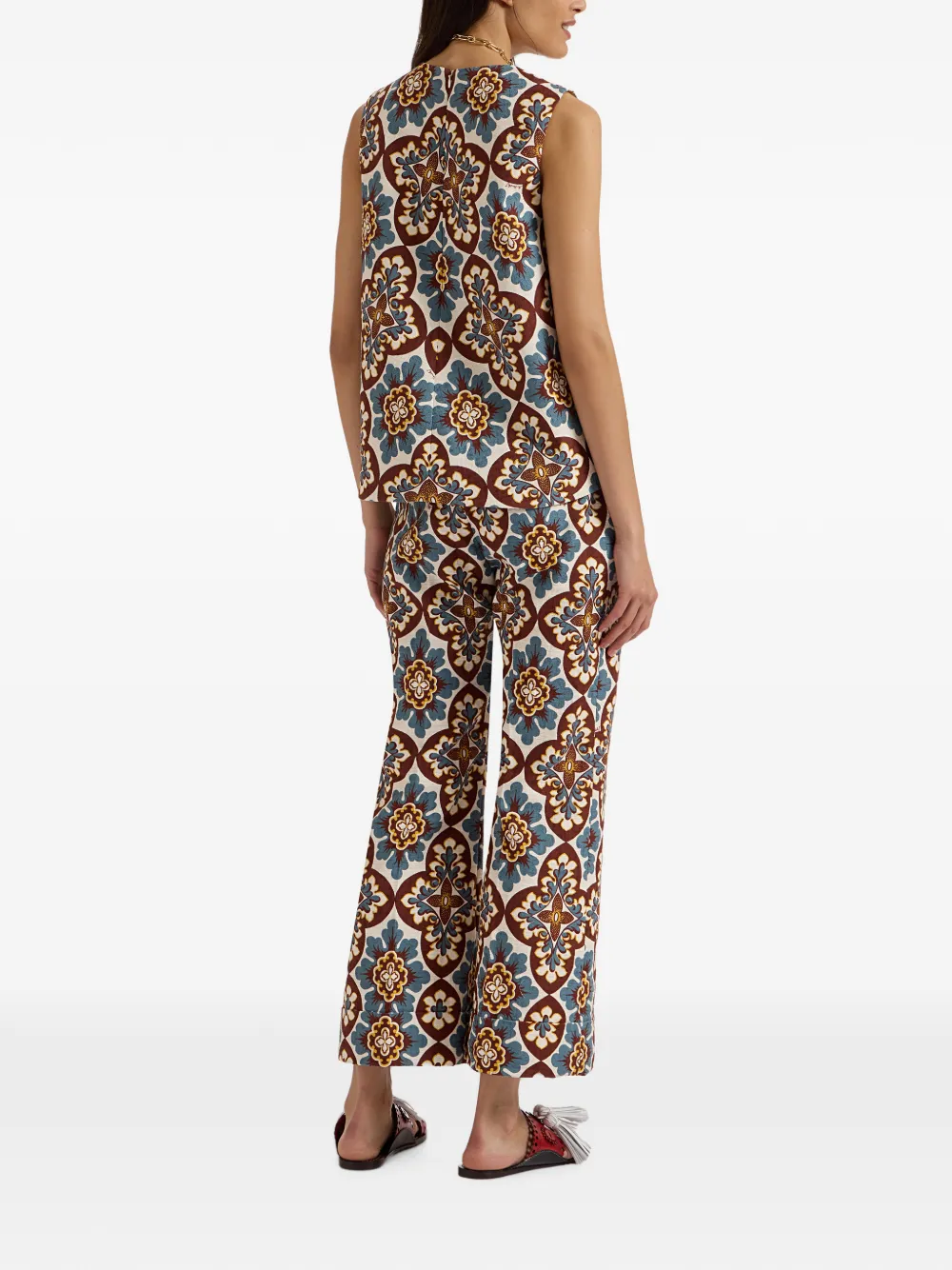 La DoubleJ Palazzo rustieke katoenen Hendrix broek Beige