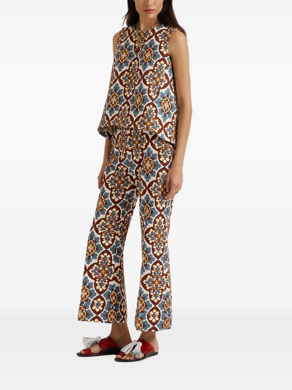 La DoubleJ Palazzo rustieke katoenen Hendrix broek Beige
