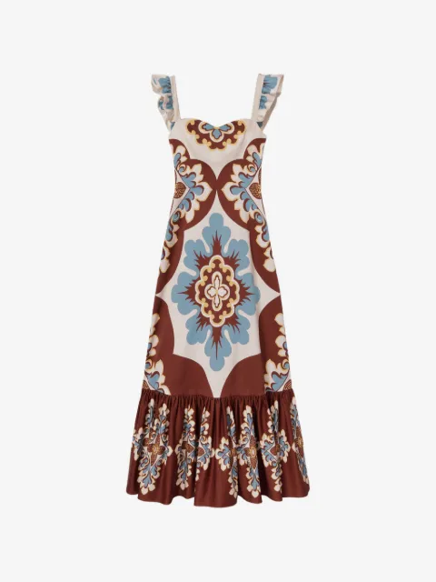 La DoubleJ vestido Palazzo Placée de algodón stretch marrón