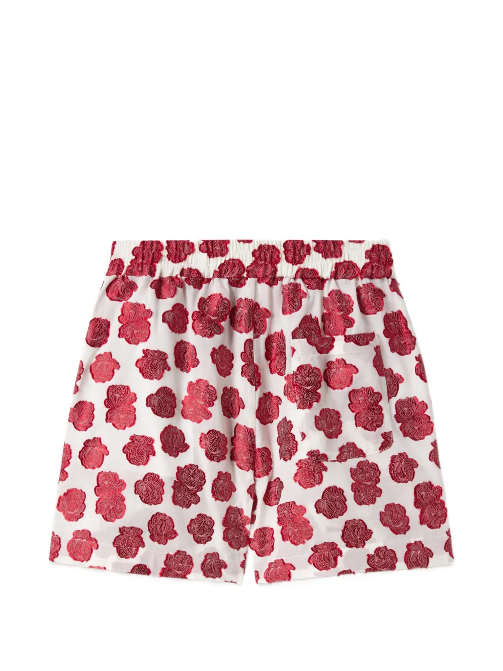 La DoubleJ Rose wit in voile fil coupé pull-up shorts
