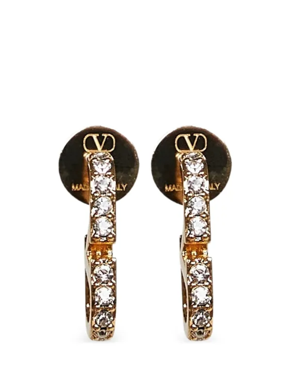 VALENTINO　GARAVANI　Vロゴピアス　ゴールド シグネチャー Valentino Garavani Vロゴ シグネチャー クリスタル ピアス | ゴールド