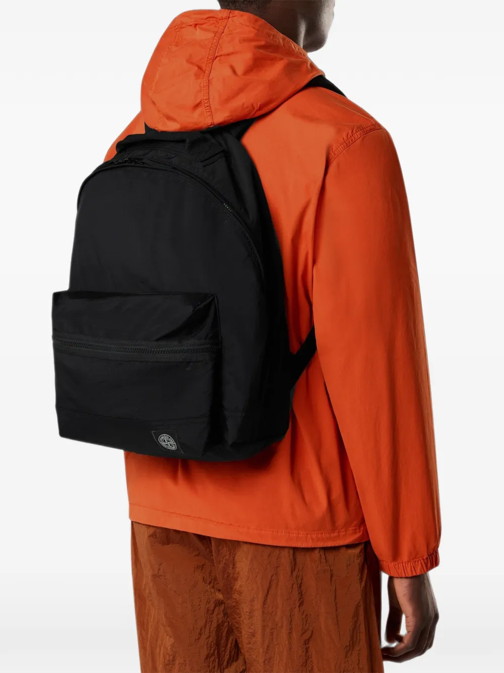 Stone Island 9200016 Econyl gecoate nylon metalen rugzak Zwart