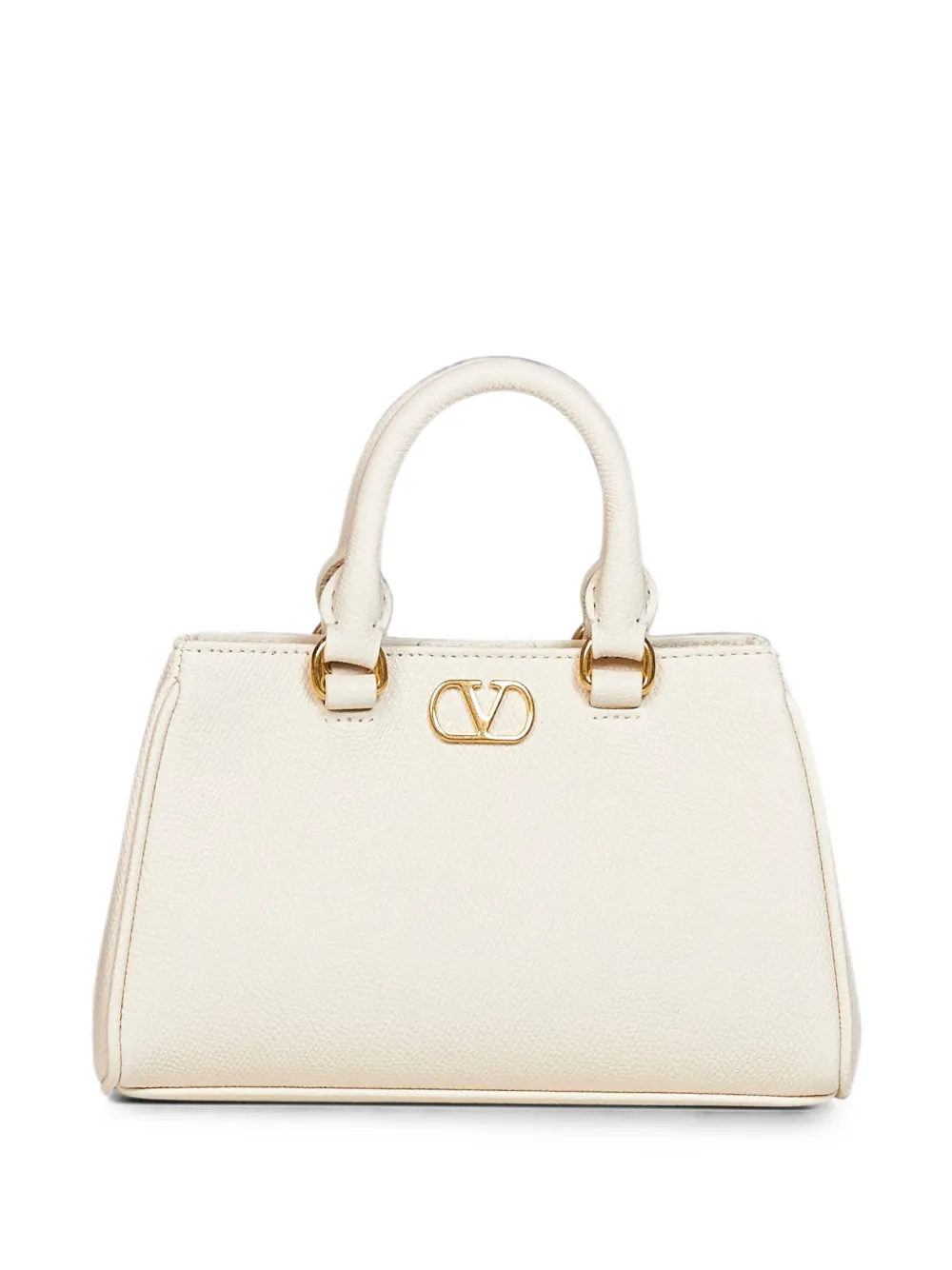 Valentino Garavani VLogo Signature grained leather tote bag - Toni neutri