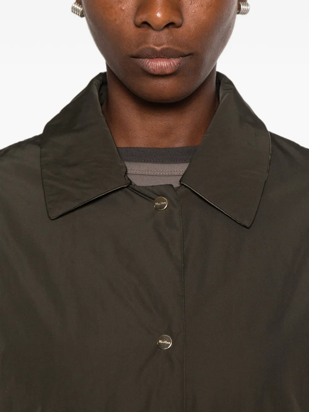 Max Mara Mtccarlotta jas met gegraveerd logo en drukknoop Groen