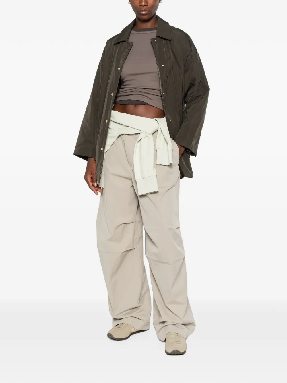 Max Mara Mtccarlotta jas met gegraveerd logo en drukknoop Groen