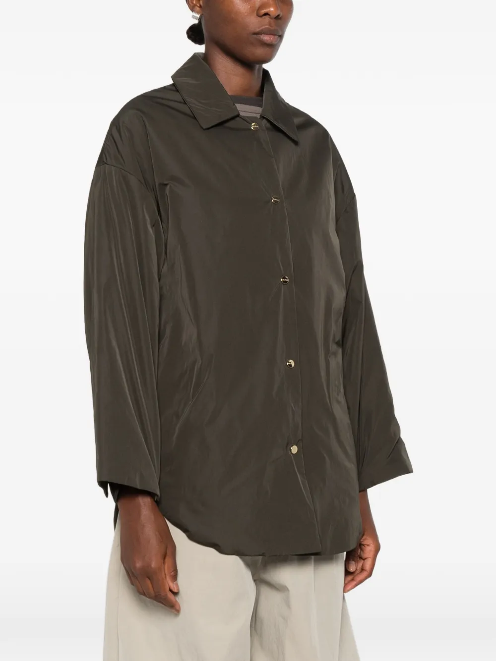 Max Mara Mtccarlotta jas met gegraveerd logo en drukknoop Groen